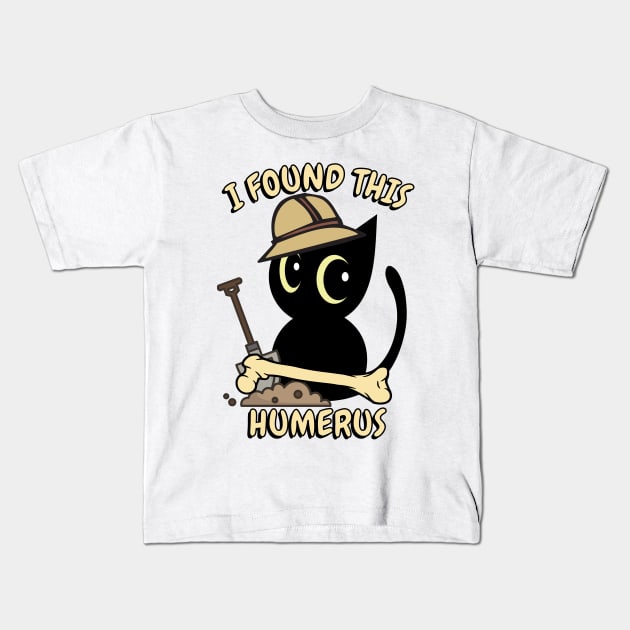 Funny cat is an archaeologist Kids T-Shirt by Pet Station